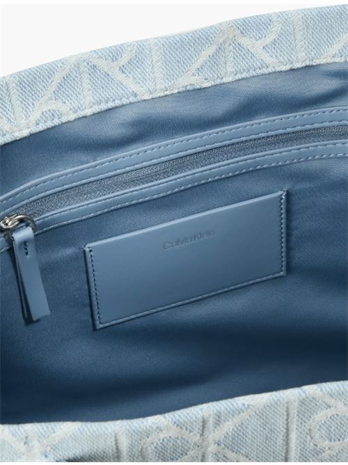 emblem aop denim tote w/pouch CALVIN KLEIN | LV04F3428GYBZ